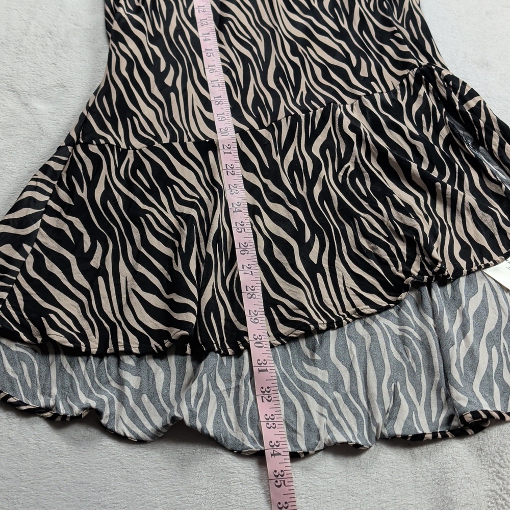 Maeve Anthropologie Zebra Print Ruffle Midi High Low Skirt Size M - Picture 8 of 12